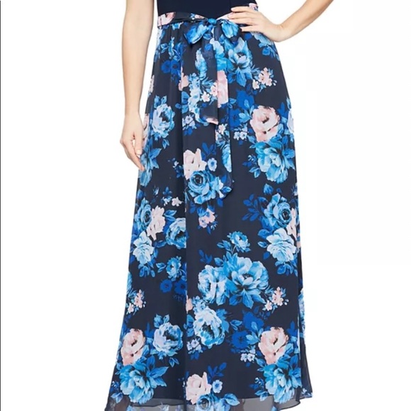 NEW SLNY FASHIONS FLORAL PRINT HALTER MAXI DRESS - Picture 11 of 12